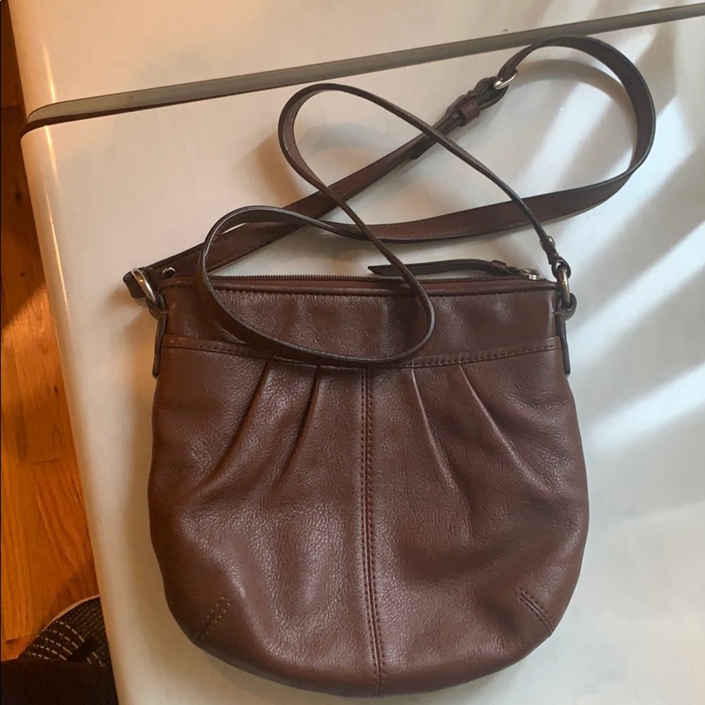 Brown crossbody satchel bag